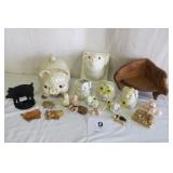21 PC PIG COLLECTION, COOKIE JAR, DAMAGED