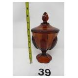 VINTAGE AMBER CANDY DISH