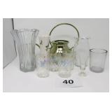 4 OPALESCENT GLASSES, JAGERMEISTER