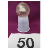 2" GLASS MARBLE W/LAMB IN CENTER, SOME CHIPS