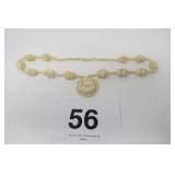 22 1/2" IVORY NECKLACE HAND CARVED ASIAN