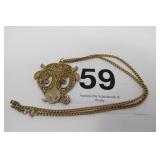 VINTAGE RAETACLIAN? GOLD TONE COW HEAD