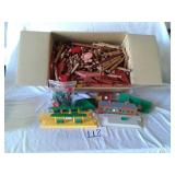 LARGE BOX of Lincoln log cabin blocks