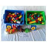 2 TOTES OF LEGOS BLOCKS