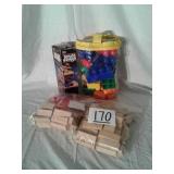 LOT OF JENGA BLOCKS, MEGA BLOCKS