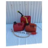 Plastic gas cans & siphen
