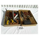 Drill bits, planer, wrench, pry bar,