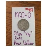 1927-D SILVER "KEY" DATE PEACE DOLLAR