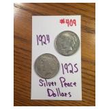 1924 - 1925 SILVER PEACE DOLLAR