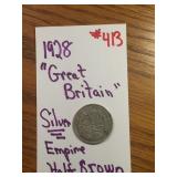 1928 "GREAT BRITAIN" SILVER EMPIRE HALF CROWN