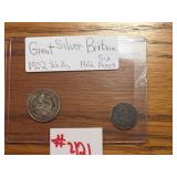 GREAT SILVER BRITAIN 1902 SCHILLING,1902 SIX PENCE