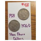 1924 - 1926-D SILVER PEACE DOLLARS