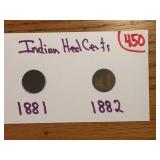 1881 -1882 INDIAN HEAD CENTS