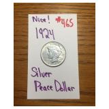 NICE! 1924 SILVER PEACE DOLLAR