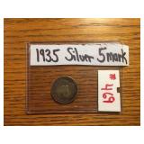 1935 SILVER 5 MARK