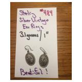 STERLING SILVER EAR RINGS..3.1GR....1" BEAUTIFUL