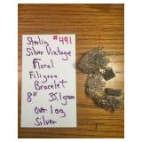 STERLING SILVER FLORAL 8" BRACELET 35.1 GRAMS