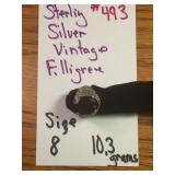 STERLING SILVER FILIGREE SIZE 8..10.3 GRAMS
