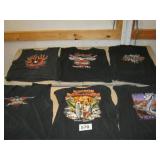 6 VINTAGE HARLEY T SHIRTS, NO COLLAR OR SLEEVES\\
