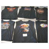 6 VINTAGE HARLEY T SHIRTS NO COLLAR OR SLEEVES