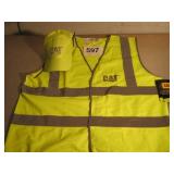 CAT HI VISABILITY VEST & CAP, NEW