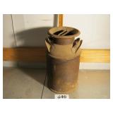 OLD CREAM CAN, SOLID, SURFACE RUST