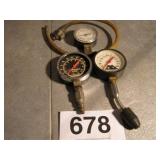 3 AUTO DIAGNOSIS GAUGES, 2 COMPRESSION, ETC