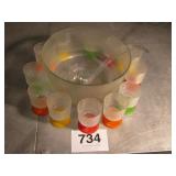 PUNCH BOWL W/12 FIESTA CUPS
