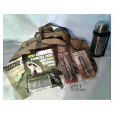 DUCKS UNLIMITED DUFFLE BAG, EDDIE BAUER THERMOS,