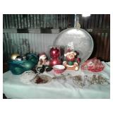 Christmas decorations & sled