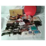 OLD BABY BRONZE SHOES, BABY DISH, OLD GLASSES,