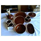 BROWN STONE WARE W SOME CHIPS