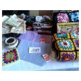 VINTAGE AFGHANS,  LACE FABRIC, & MORE