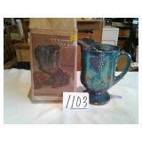 IRIDESCENT CARNIVAL GLASS PITCHER