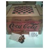 WOOD COCA COLA CHECKERS BOX