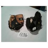 2 NICE LEFT HANDED BALL GLOVES