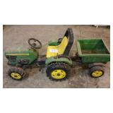 JOHN DEERE PEDAL TRACTOR & CART
