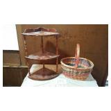 CORNER SHELF & WICKER BASKET