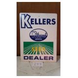 KELLERS SEED DEALER PLASTIC SIGN