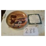 BABE RUTH PLATE W/CERTIFICATE OF AUTHENTICITY