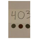 GERMAN COINS W/SWASTIKAS 1938, 41, 42