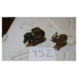 2 BRASS ELEPHANTS, ONE IS A BANK