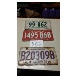 LICENSE PLATES 1956, 57, & 58