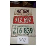 LICENSE PLATES 1956, 57, & 58
