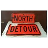 DETOUR & NORTH METAL CONSTRUCTION SIGNS