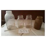 3 BALL JARS & 1 ATLAS JAR
