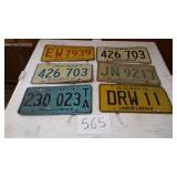 LICENSE PLATES 1970, 71, 72, 73, 74, 75