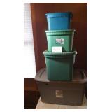 4 TOTES W/LIDS