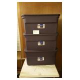 3 NICE 33 GALLON TOTES W/LIDS