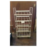 STURDY METAL RACK ON ROLLERS, GREAT FOR SHOES